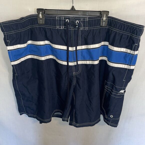Ocean Pacific Swim Trunks Men’s Size (48-50) Blue Drawstring Pockets Inseam 8 - Picture 1 of 12